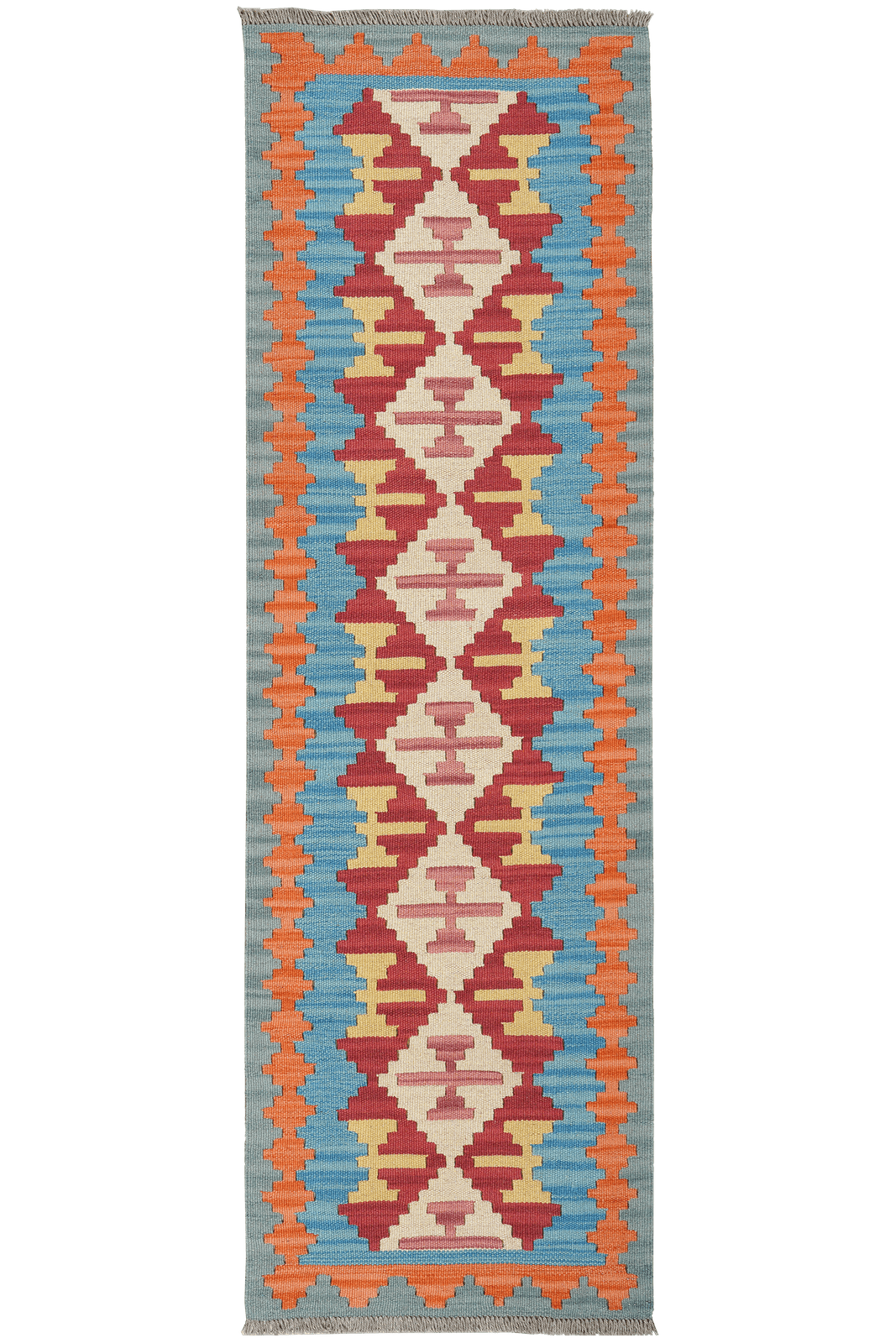 Kelim Gashgai — Handmade, 60x193 cm, Red, 100% Virgin Wool | Main view