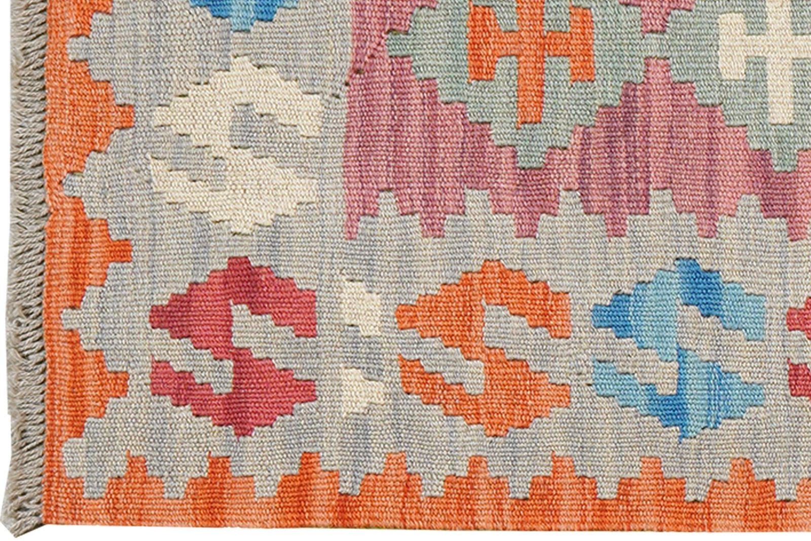 Kelim Gashgai — Handmade, 60x191 cm, Pink, 100% Virgin Wool | View 3