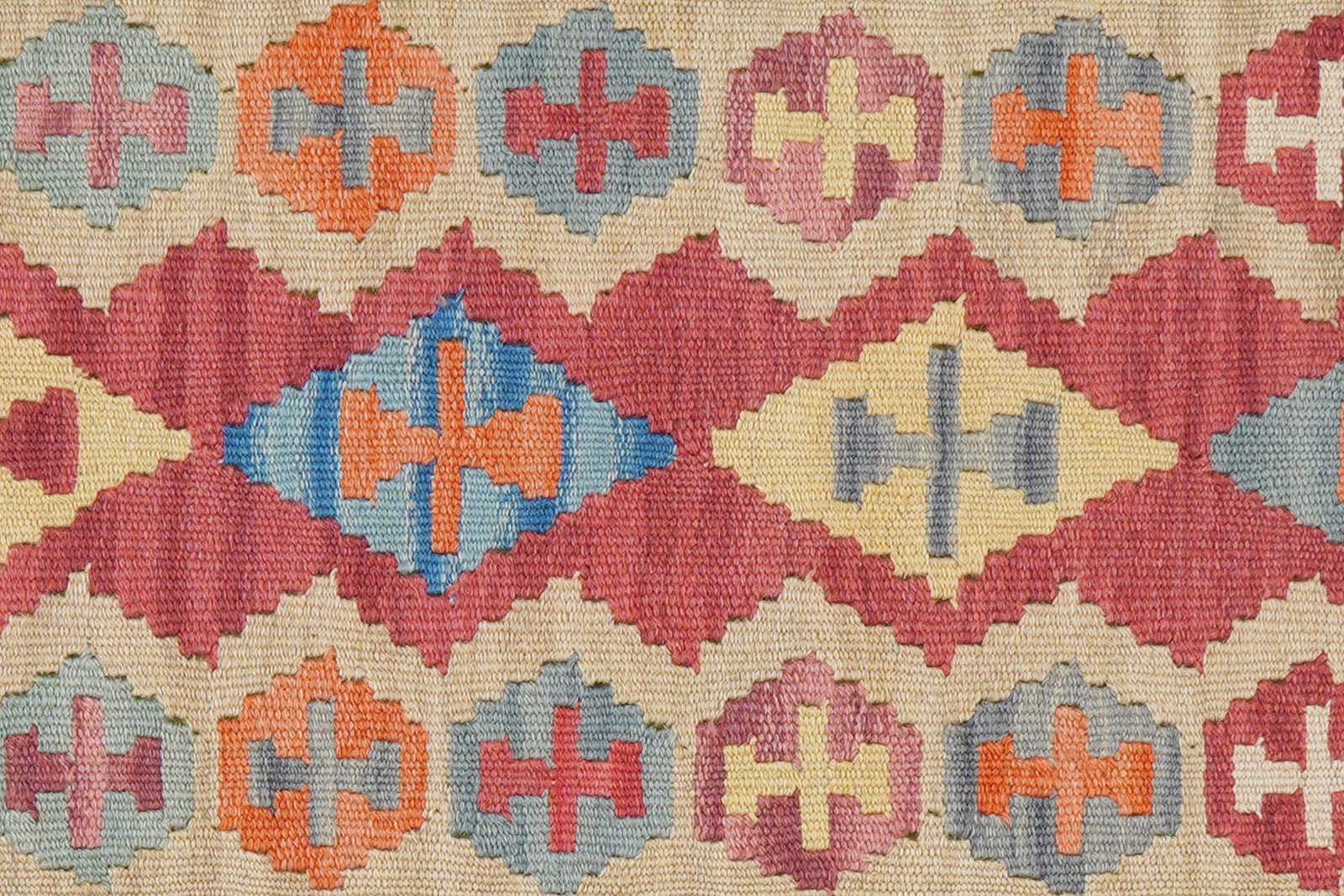 Kelim Gashgai — Handmade, 60x251 cm, Red, 100% Virgin Wool | View 5