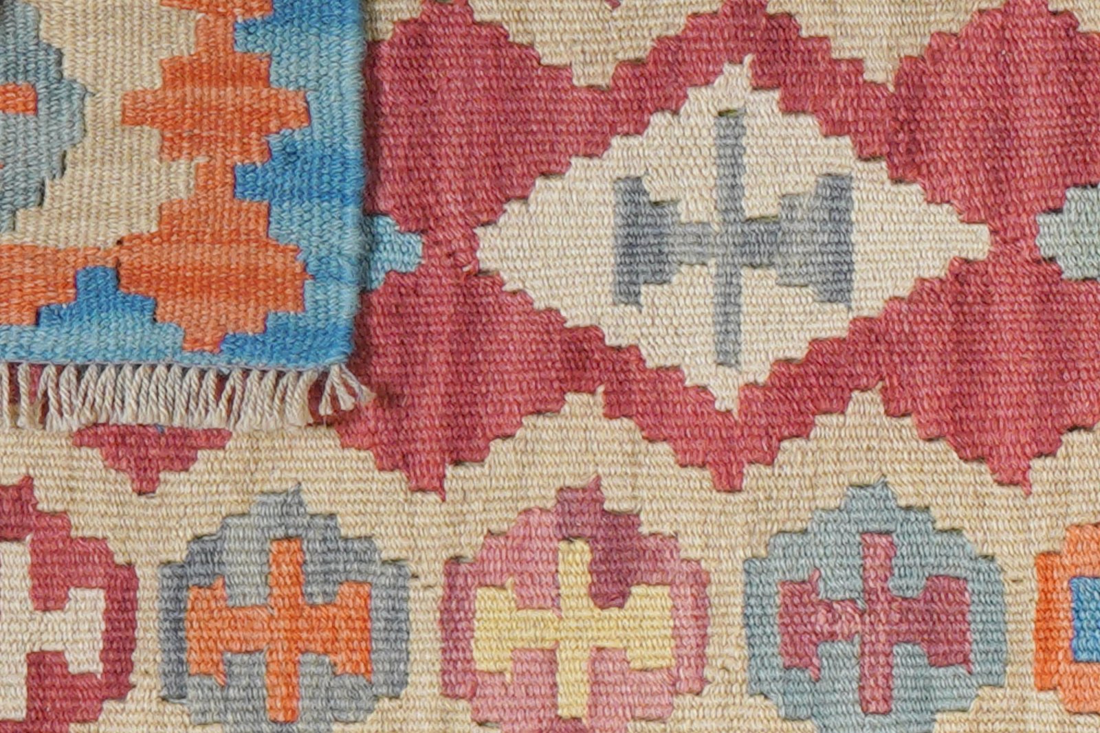 Kelim Gashgai — Handmade, 60x251 cm, Red, 100% Virgin Wool | View 6