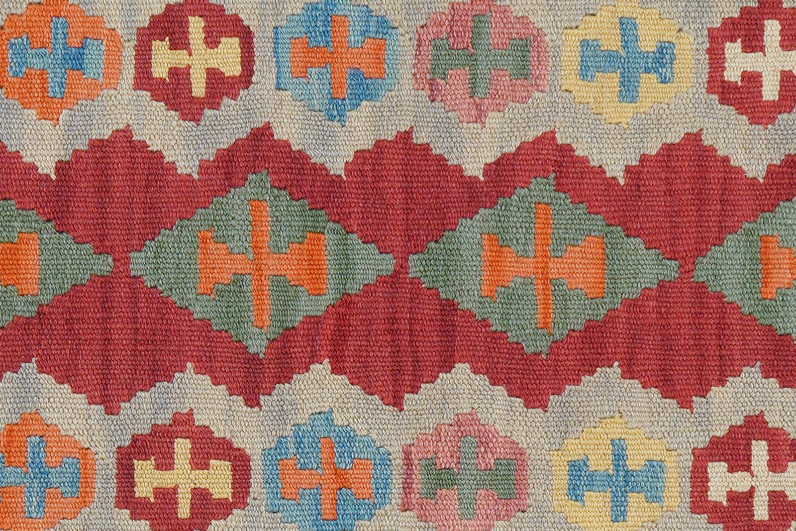 Kelim Gashgai — Handmade, 62x246 cm, Red, 100% Virgin Wool | View 5