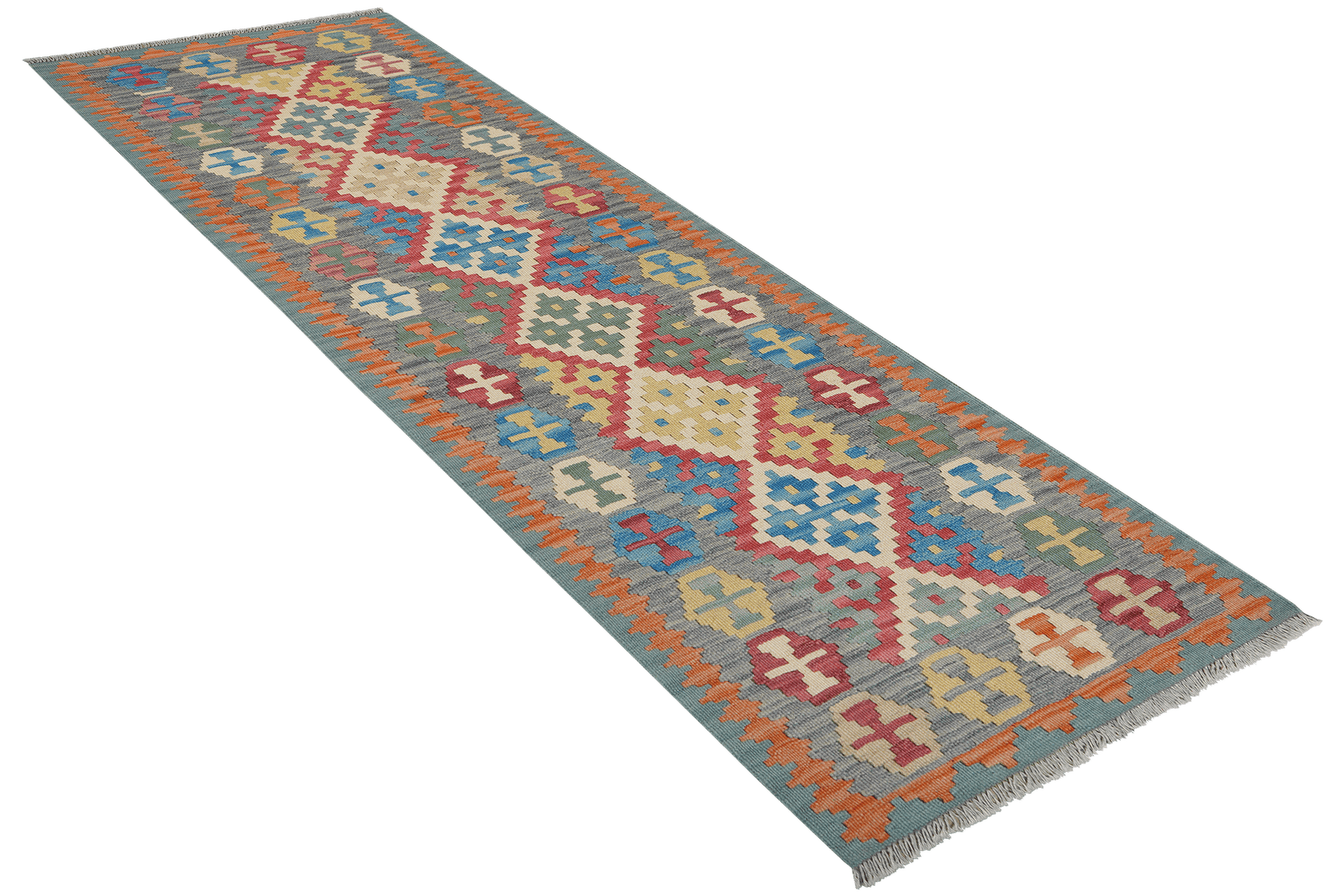 Kelim Gashgai — Handmade, 84x242 cm, Red, 100% Virgin Wool | View 4