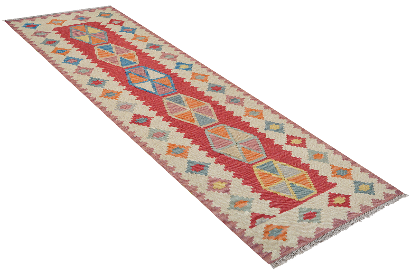 Kelim Gashgai — Handgefertigt, 252x83 cm, Beige, 100% Virgin Wool | View 5