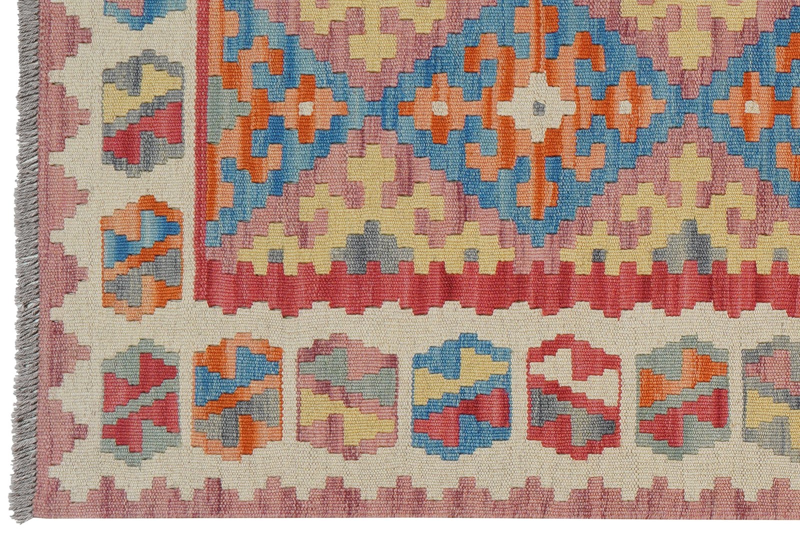 Kelim Gashgai — Handmade, 85x240 cm, Red, 100% Virgin Wool | View 3