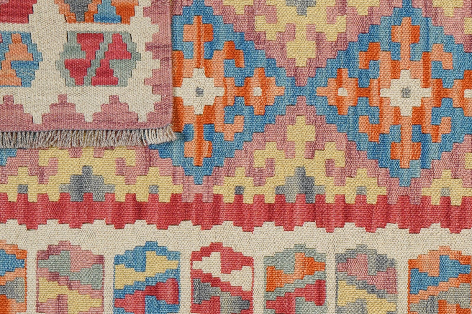 Kelim Gashgai — Handmade, 85x240 cm, Red, 100% Virgin Wool | View 6