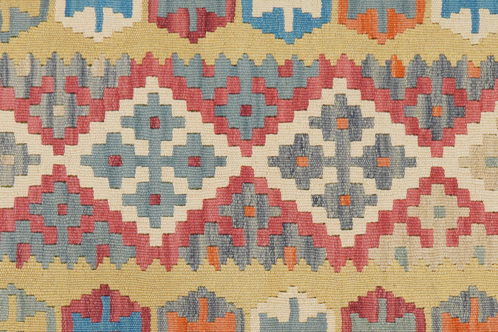 Kelim Gashgai — Handgefertigt, 245x86 cm, Grün, 100% Virgin Wool | View 6