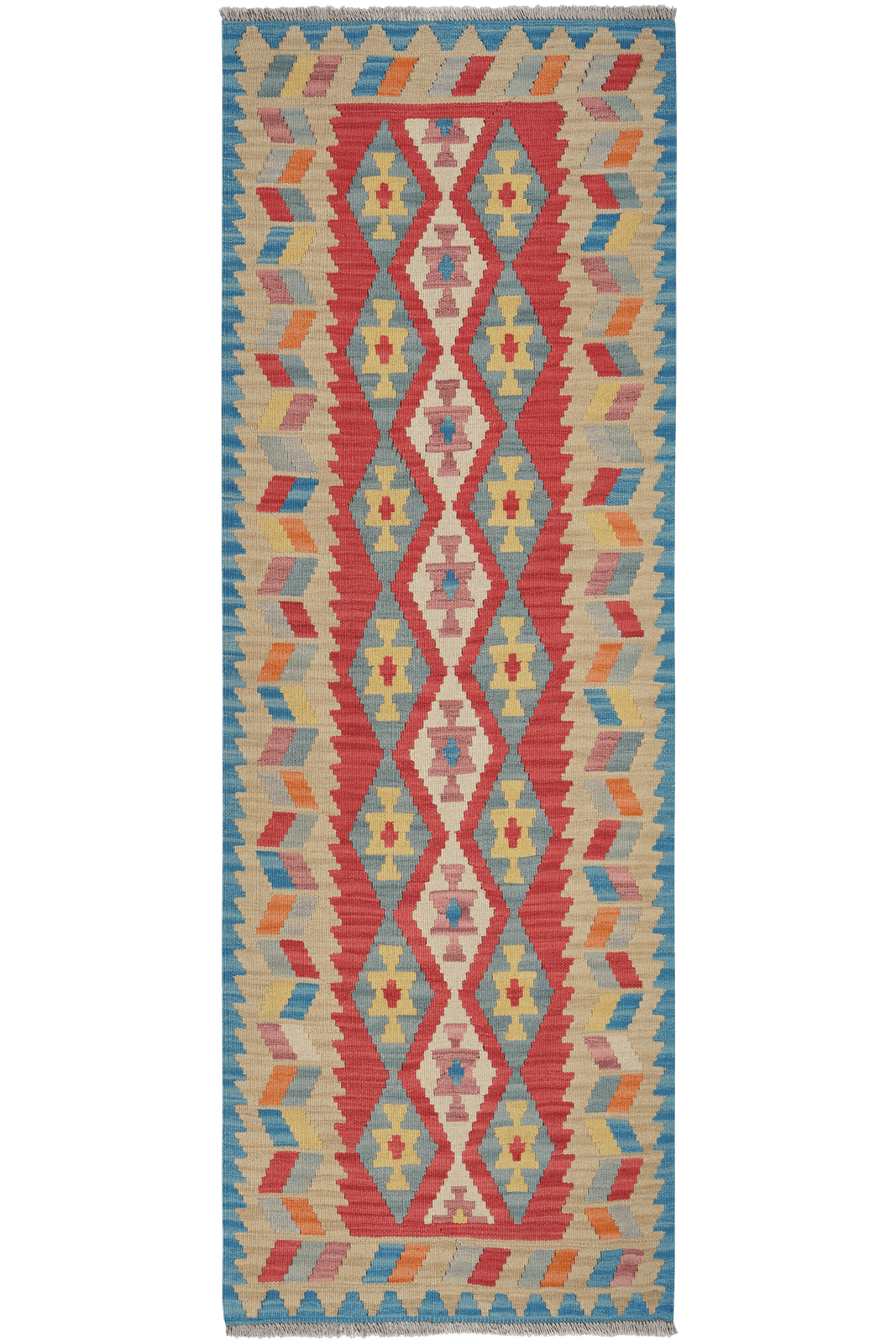 Kelim Gashgai — Handmade, 83x241 cm, Red, 100% Virgin Wool | Main view