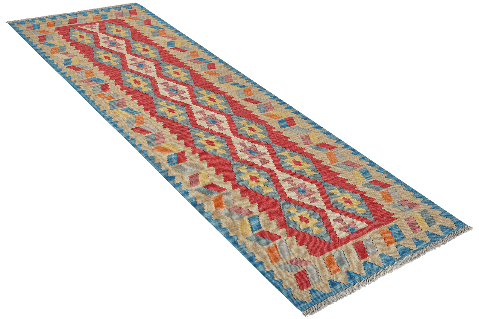 Kelim Gashgai — Handmade, 83x241 cm, Red, 100% Virgin Wool | View 4