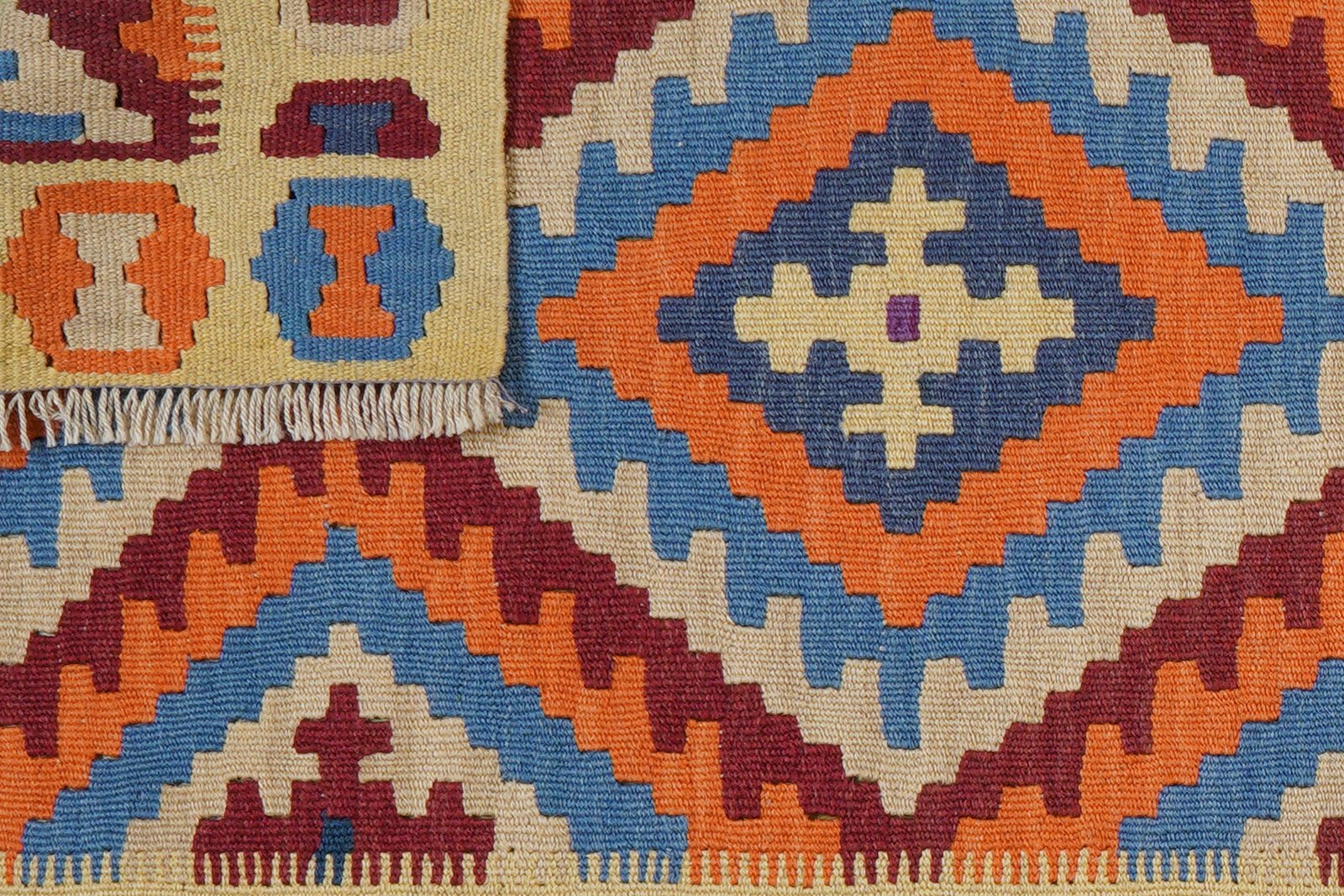 Kelim Gashgai — Handmade, 85x243 cm, Red, 100% Virgin Wool | View 6