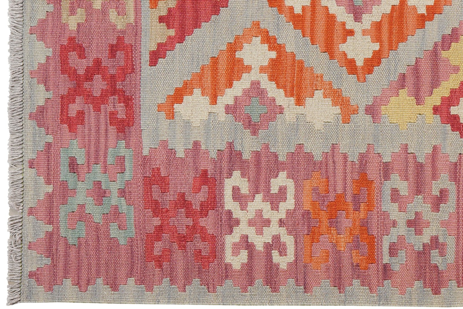 Kelim Gashgai — Handmade, 119x170 cm, Beige, 100% Virgin Wool | View 3
