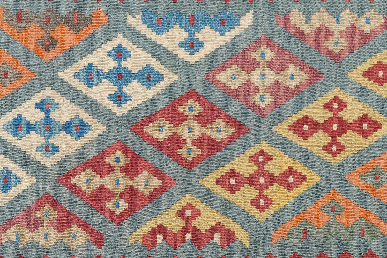 Kelim Gashgai — Handmade, 118x178 cm, Blue, 100% Virgin Wool | View 5