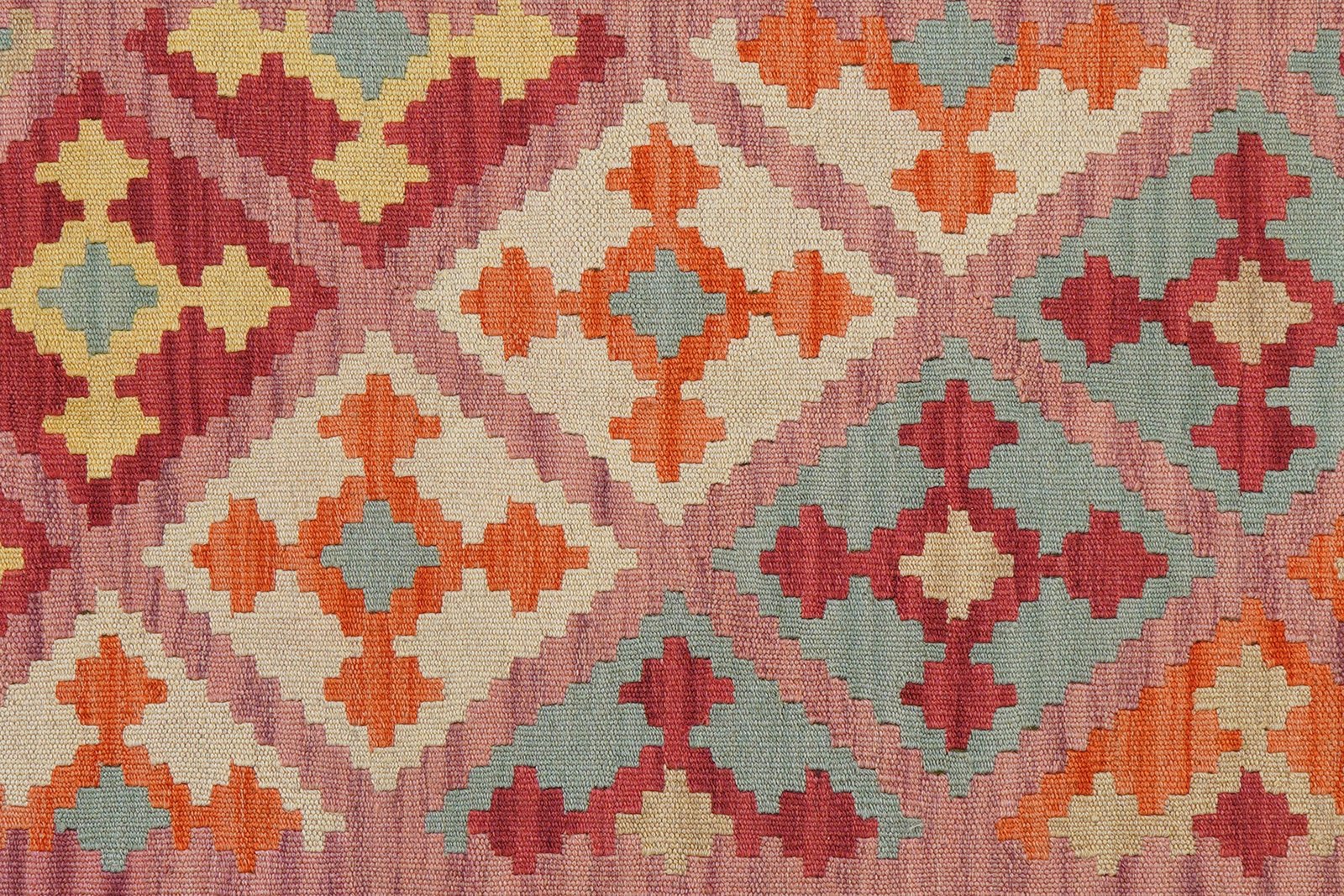 Kelim Gashgai — Handmade, 122x166 cm, Pink, 100% Virgin Wool | View 5
