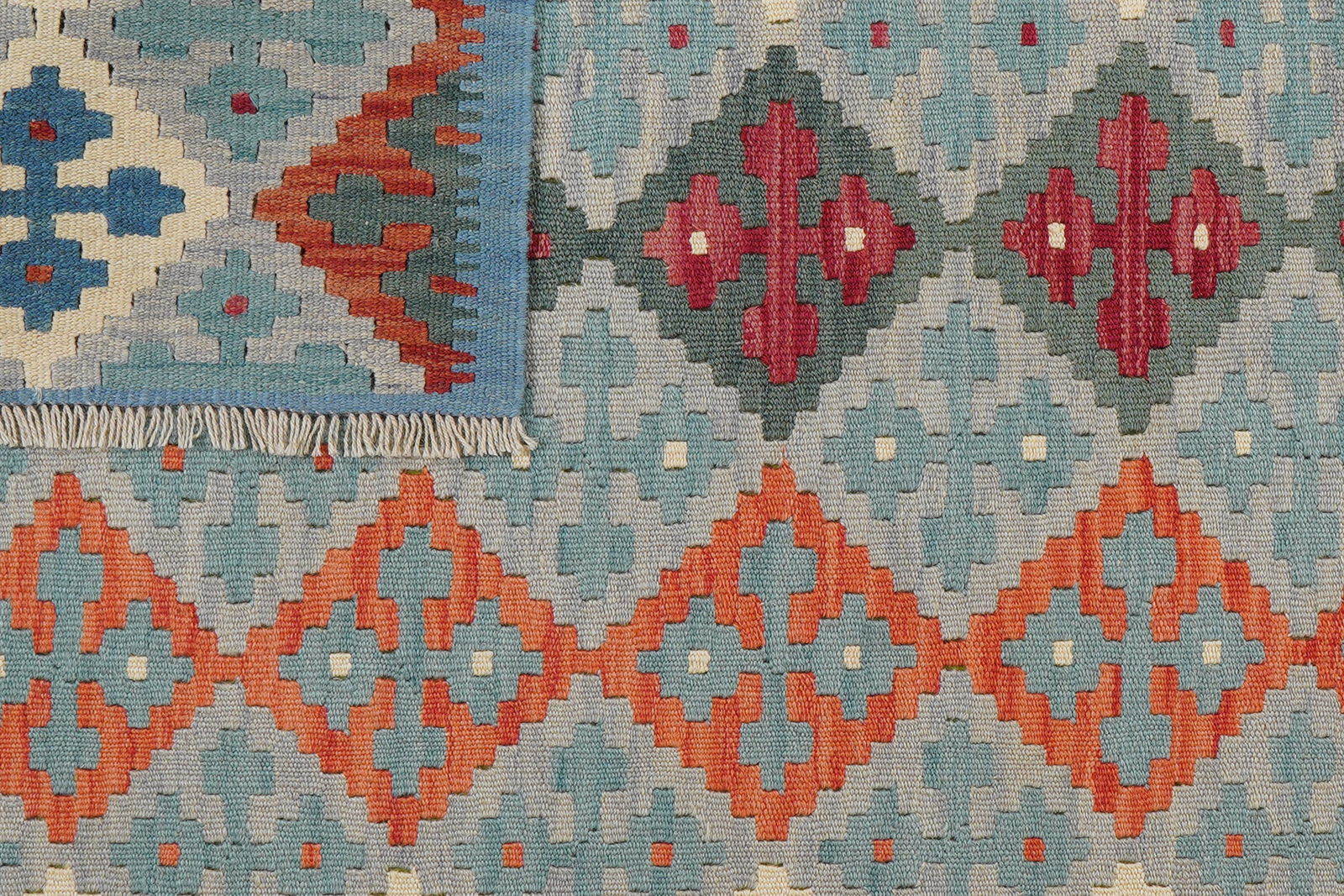 Kelim Gashgai — Handgefertigt, 181x124 cm, Rot, 100% Virgin Wool | View 7