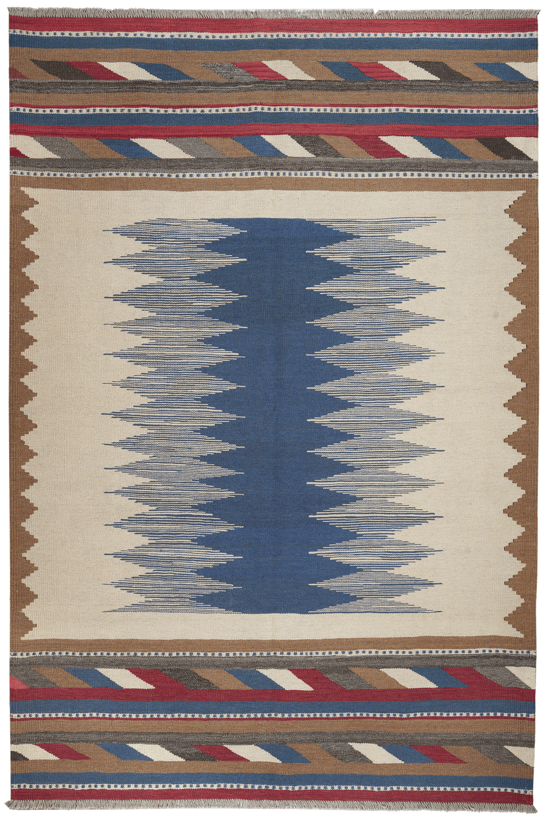 Kelim Gashgai — Handmade, 176x264 cm, Beige, 100% Virgin Wool | Main view