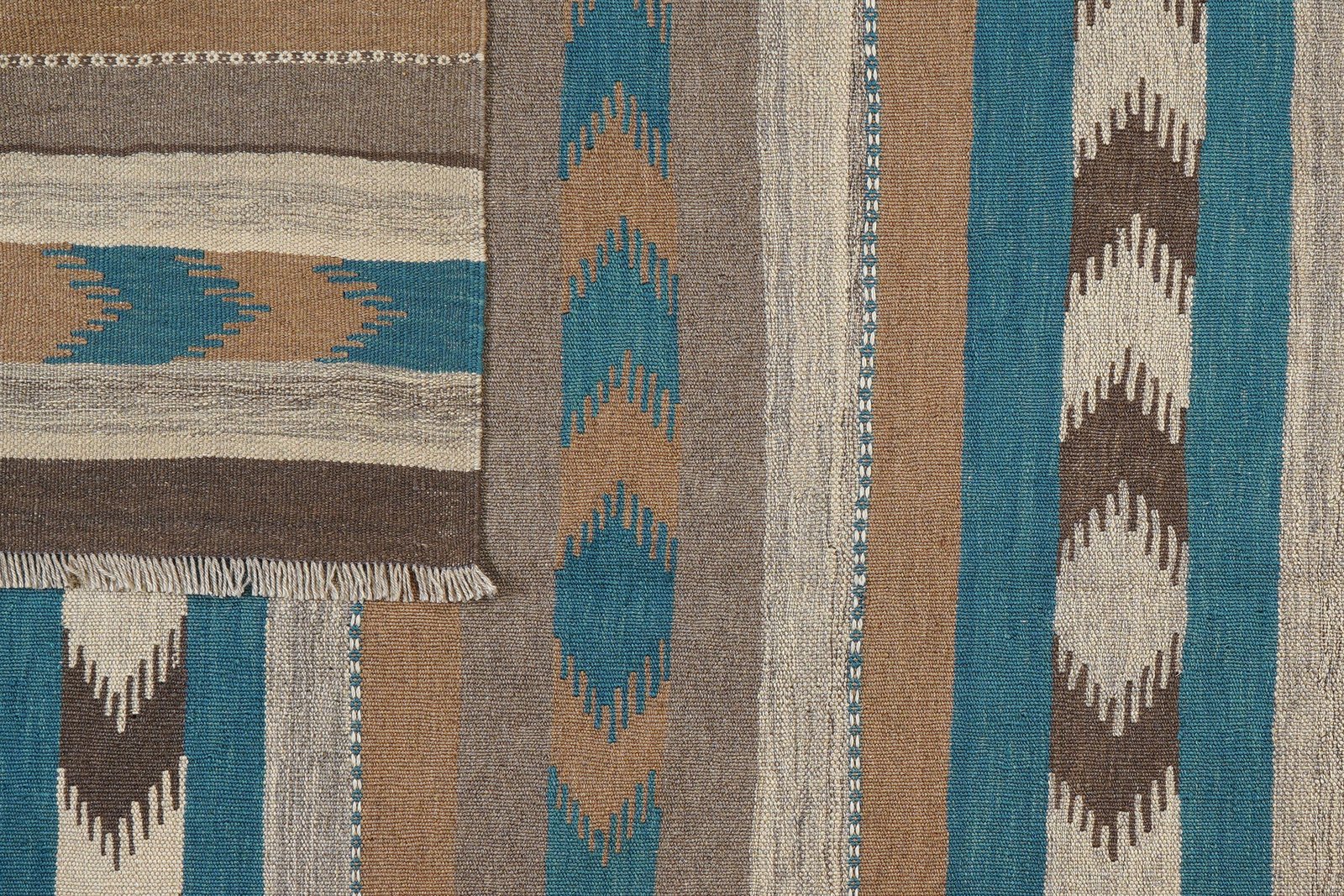 Kelim Gashgai — Handmade, 197x300 cm, Blue, 100% Virgin Wool | View 6