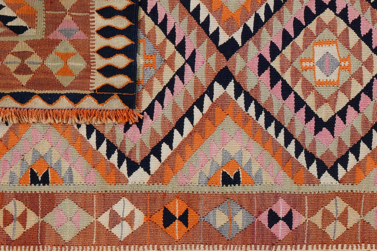 Kelim Harssin — Handmade, 95x255 cm, Black, 100% Virgin Wool | View 6