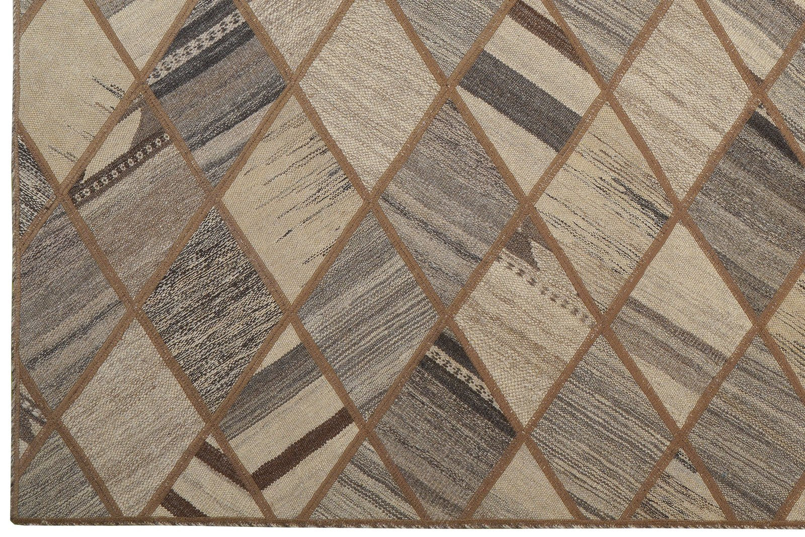 Kelim Tekkeh — Handmade, 170x240 cm, Beige, 100% Virgin Wool | View 3
