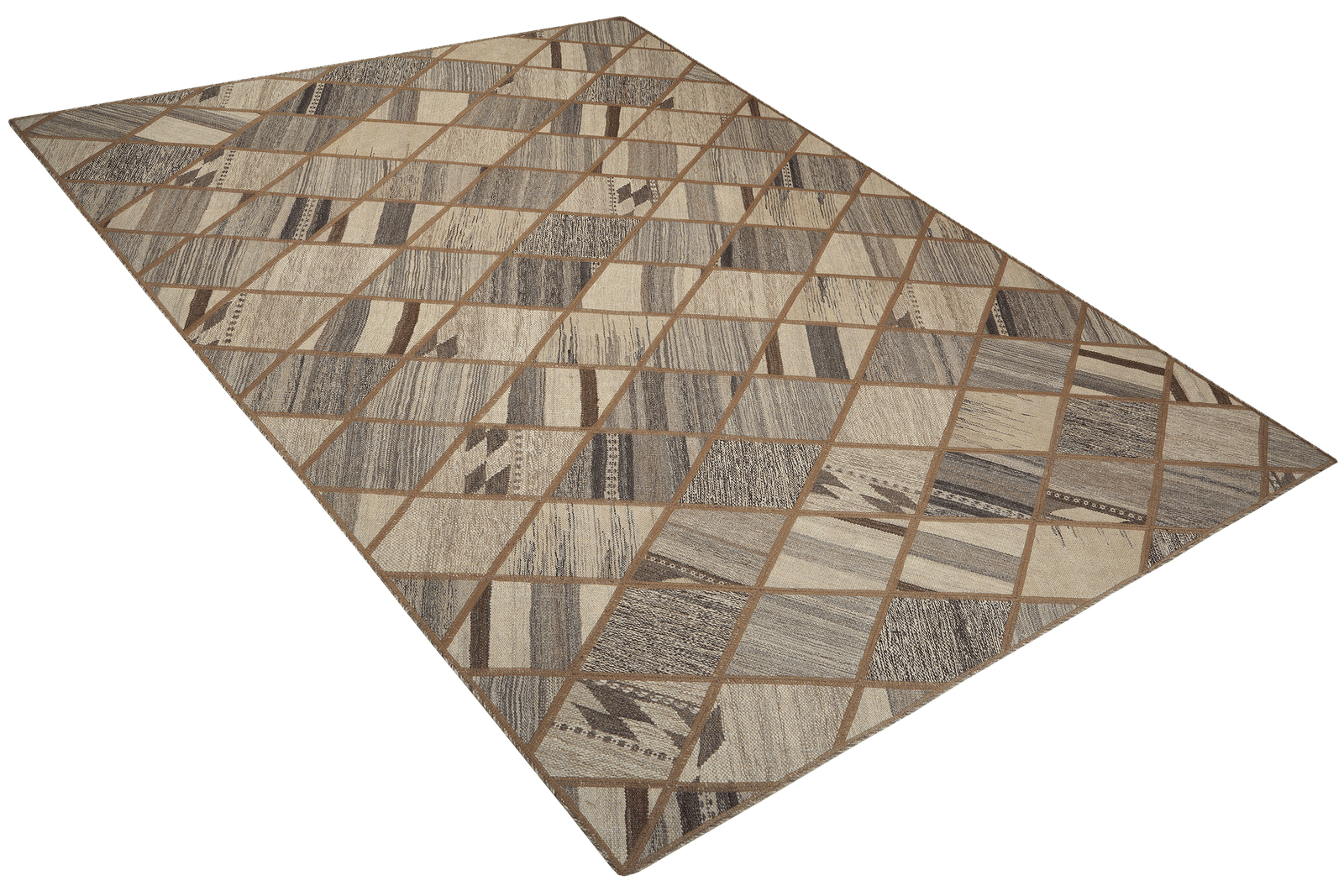 Kelim Tekkeh — Handmade, 170x240 cm, Beige, 100% Virgin Wool | View 4