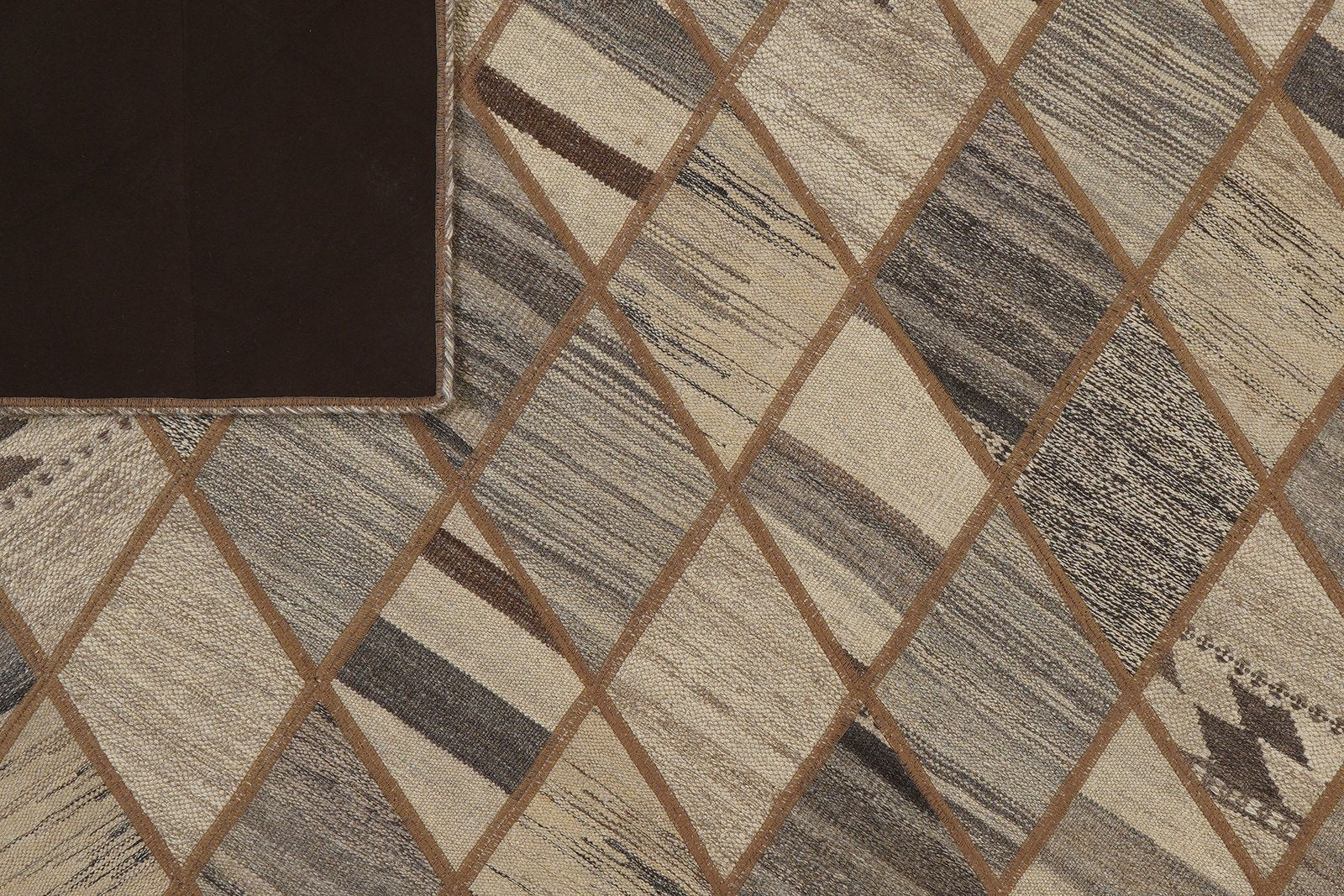 Kelim Tekkeh — Handmade, 170x240 cm, Beige, 100% Virgin Wool | View 6