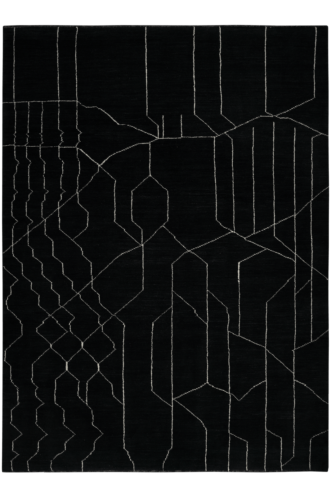 Gabbeh — Hand-knotted, 207x280 cm, Black, 100% Virgin Wool | Main view