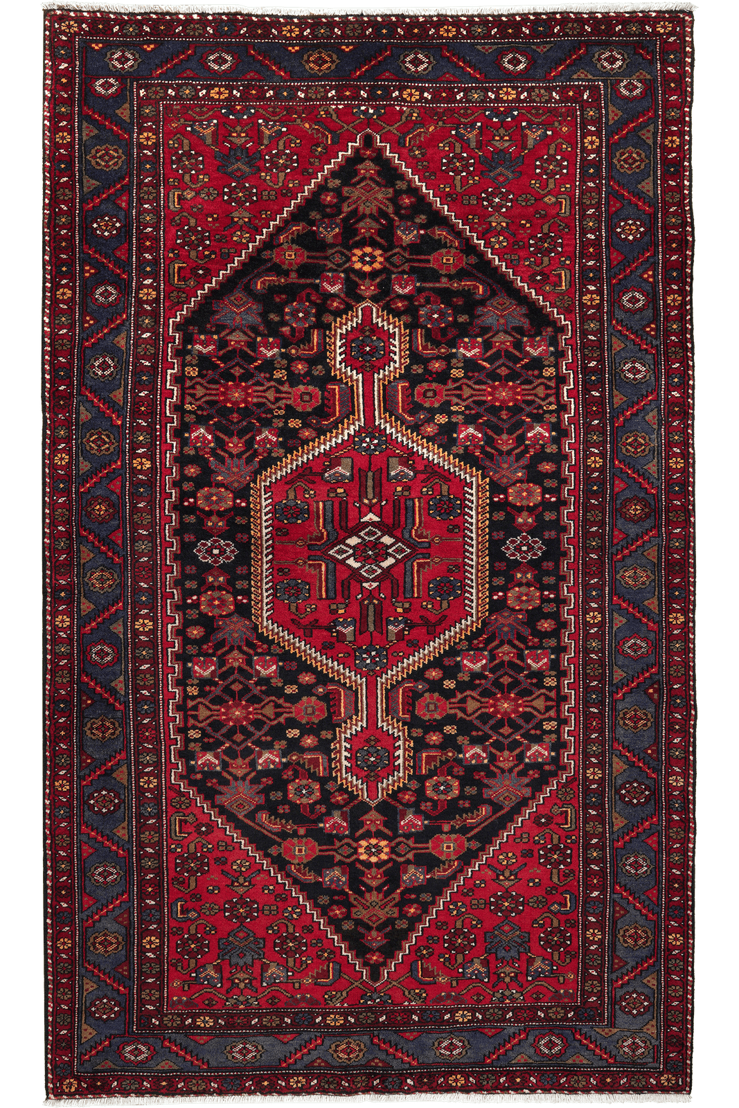 Khamseh — Hand-knotted, 140x234 cm, Blue, 100% Virgin Wool | Main view
