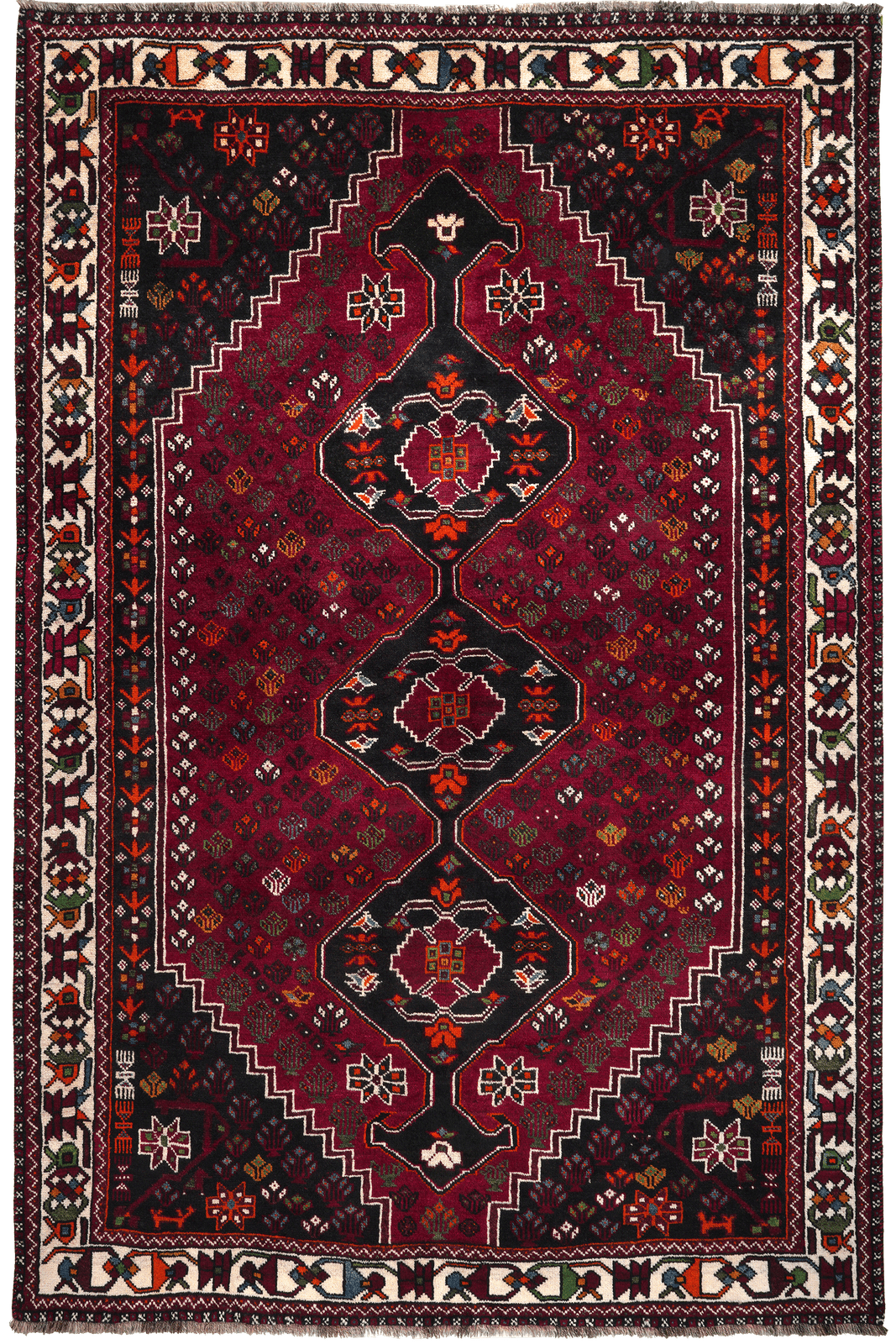 Shiraz — Hand-knotted, 178x267 cm, Red, 100% Virgin Wool | Main view