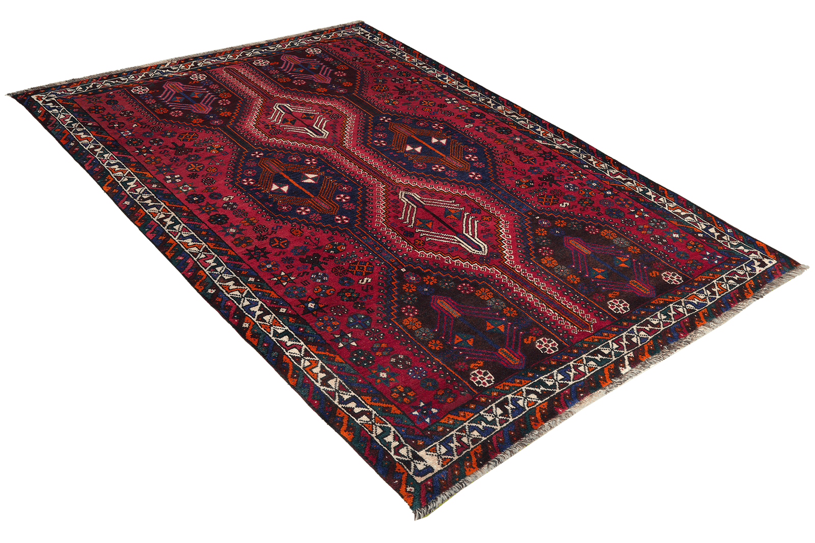 Shiraz — Hand-knotted, 154x246 cm, Red, 100% Virgin Wool | View 4