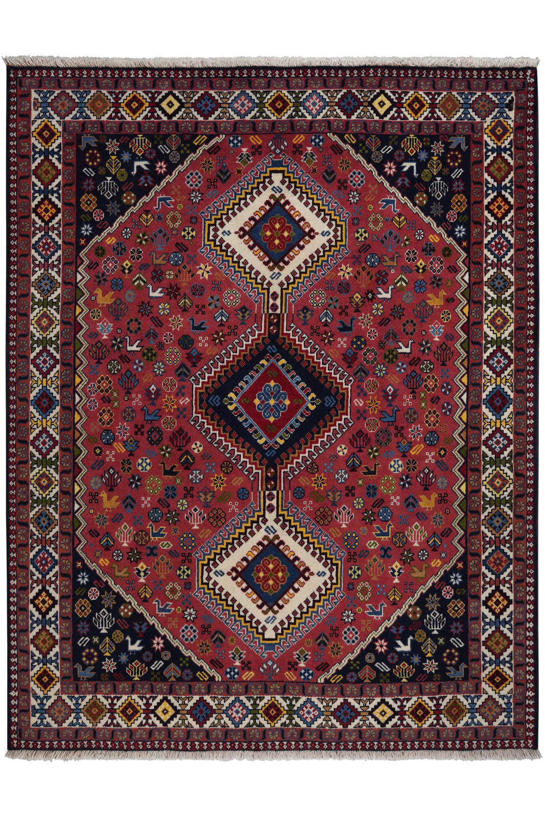 Yalameh — Hand-knotted, 152x196 cm, Red, 100% Virgin Wool | Main view