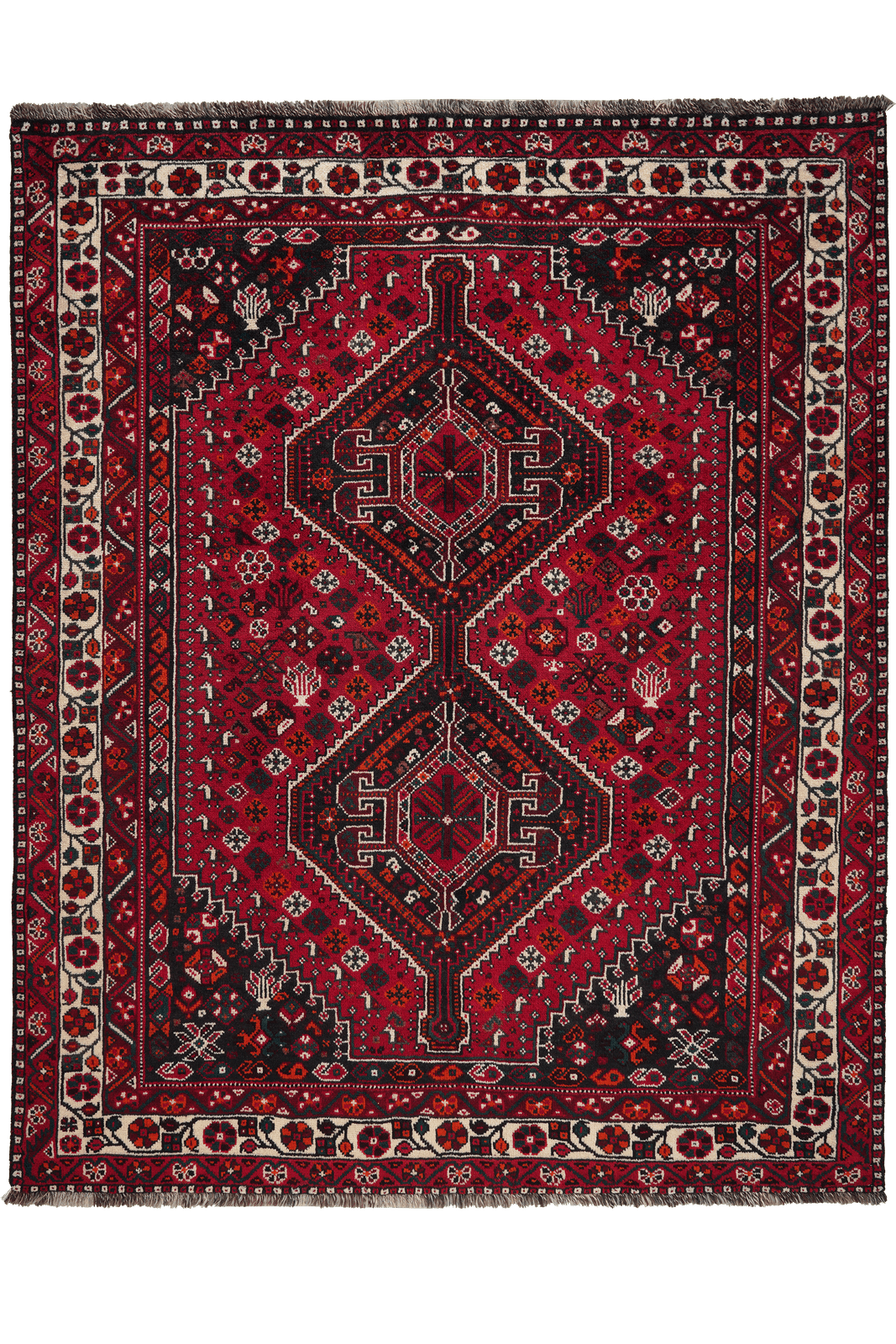 Gashgai — Hand-knotted, 166x207 cm, Red, 100% Virgin Wool | Main view