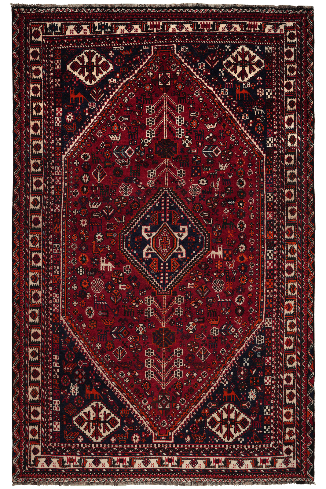 Shiraz — Hand-knotted, 169x268 cm, Red, 100% Virgin Wool | Main view
