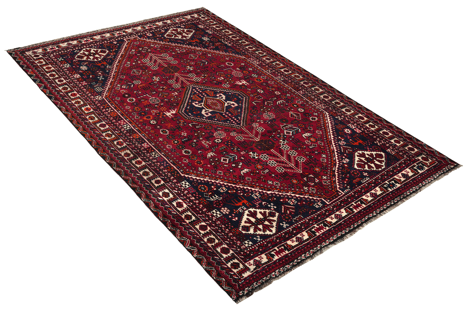 Shiraz — Hand-knotted, 169x268 cm, Red, 100% Virgin Wool | View 4