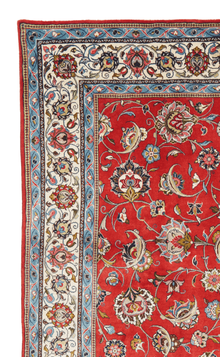 Sarough — Hand-knotted, 218x322 cm, Red, 100% Virgin Wool | View 3