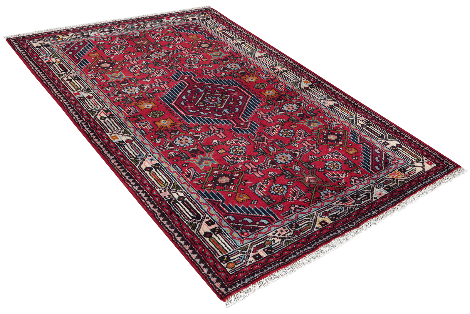 Assadabad — Hand-knotted, 102x148 cm, Red, 100% Virgin Wool | View 4