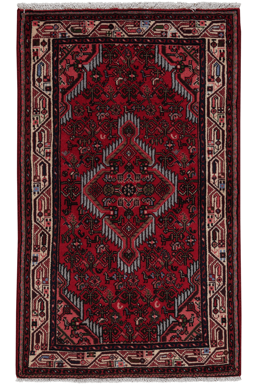 Assadabad — Hand-knotted, 74x124 cm, Red, 100% Virgin Wool | Main view