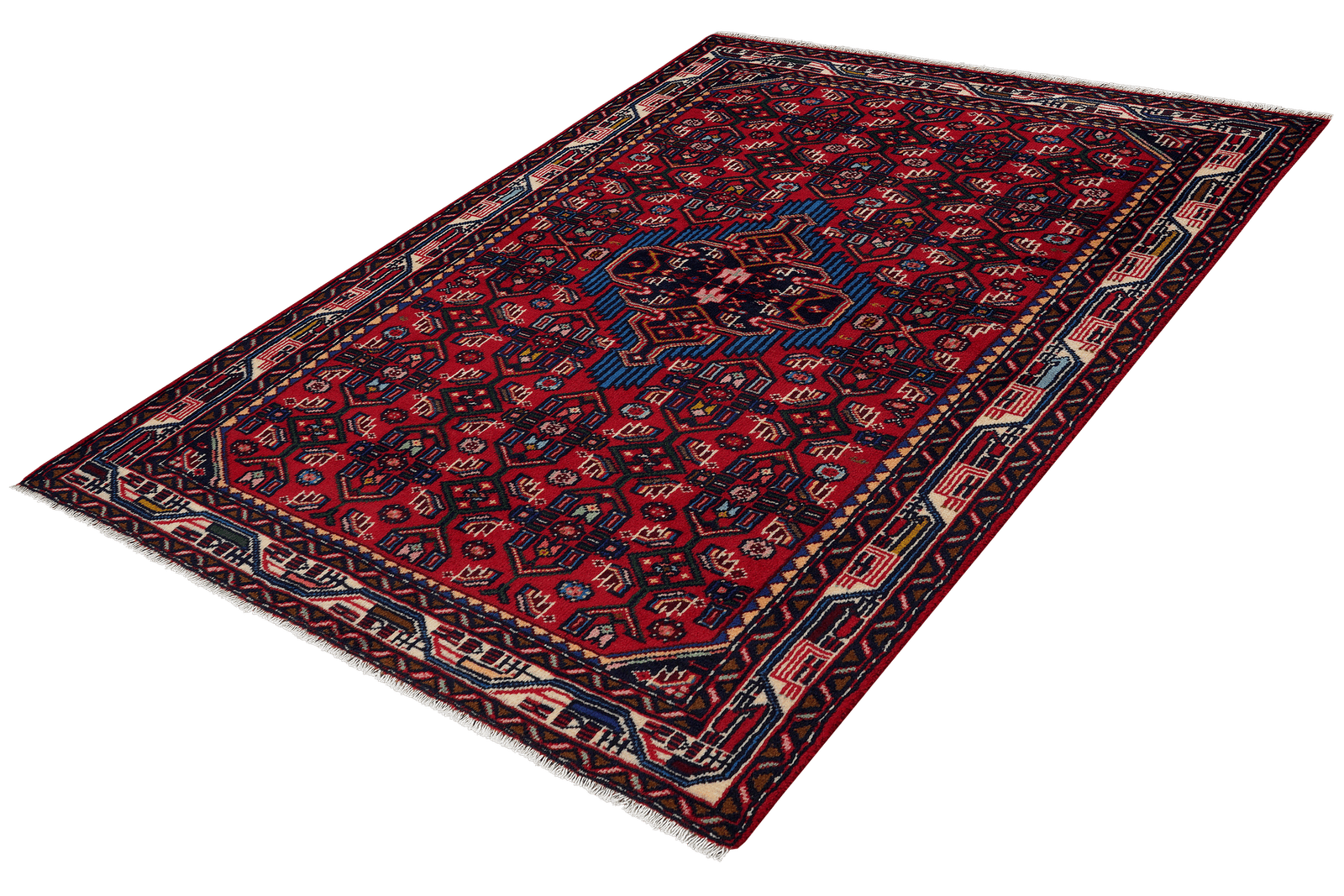 Assadabad — Hand-knotted, 108x143 cm, Red, 100% Virgin Wool | View 5
