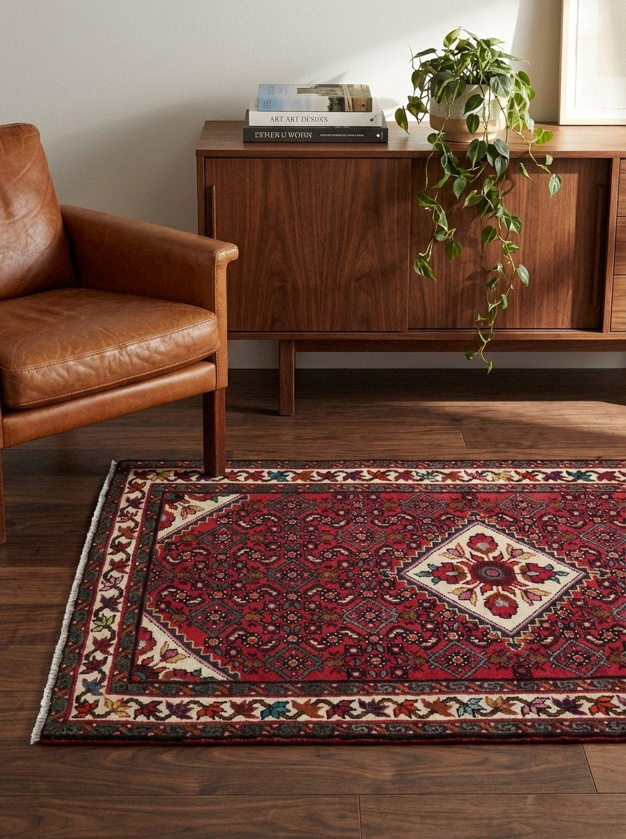 Koutabad — Handgefertigt, 162x108 cm, Beige, 100% Virgin Wool | Back view