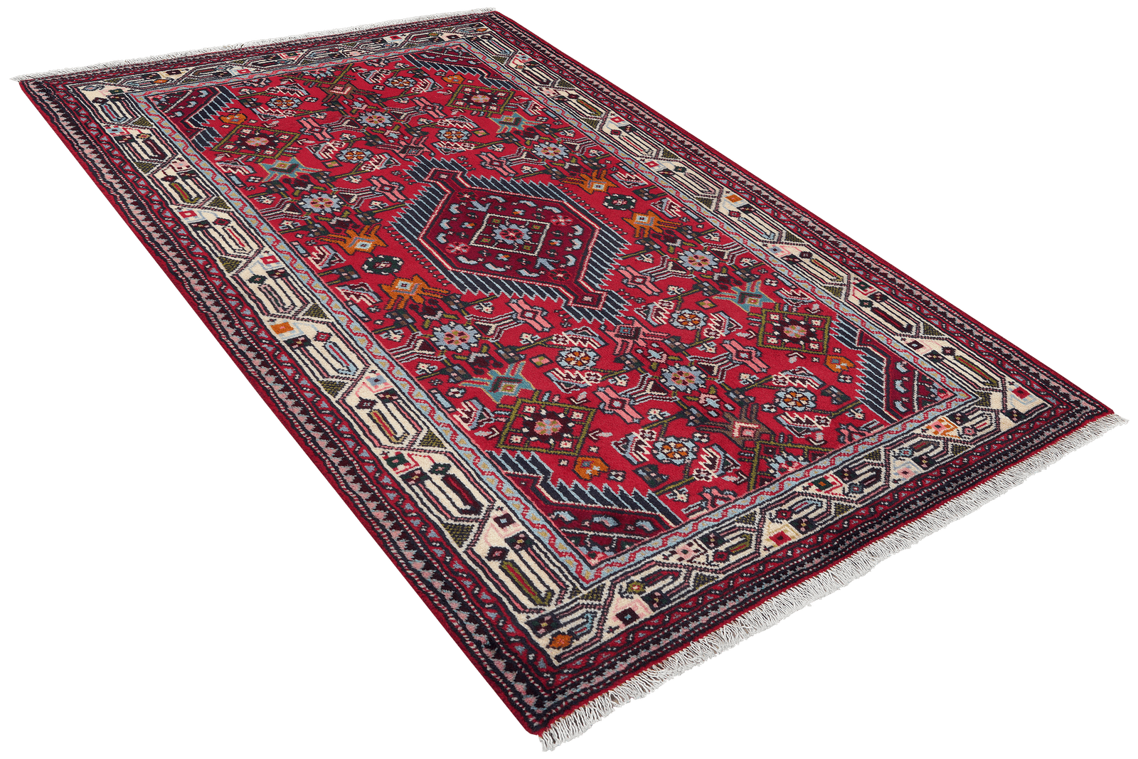 Assadabad — Hand-knotted, 102x154 cm, Red, 100% Virgin Wool | View 4