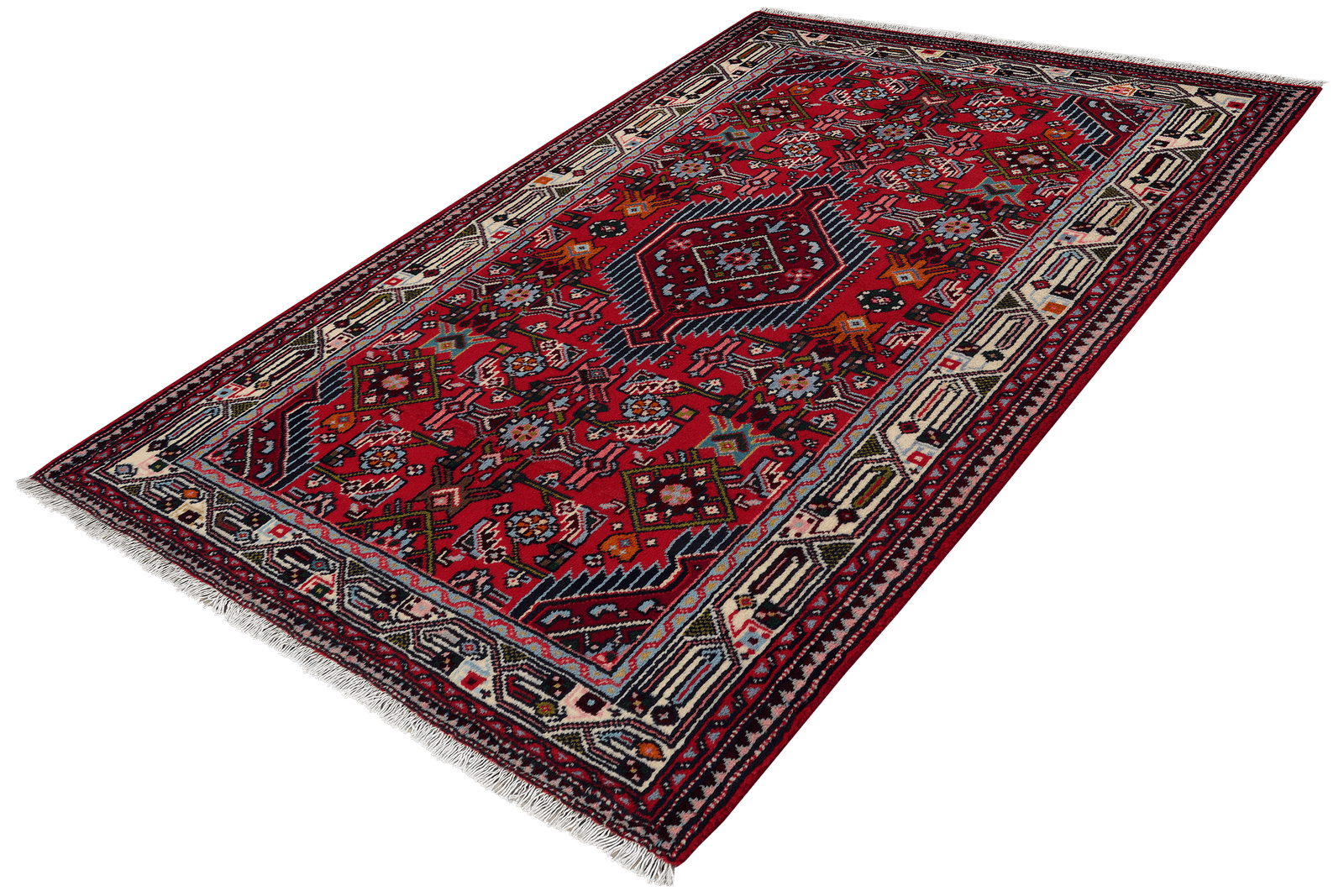 Assadabad — Hand-knotted, 102x154 cm, Red, 100% Virgin Wool | View 5