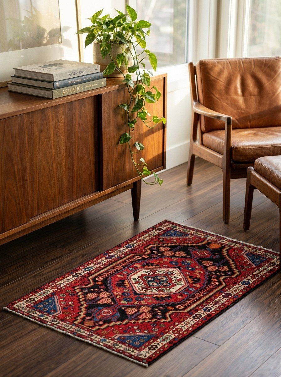 Toysarghan — Handgefertigt, 135x82 cm, Beige, 100% Virgin Wool | Back view