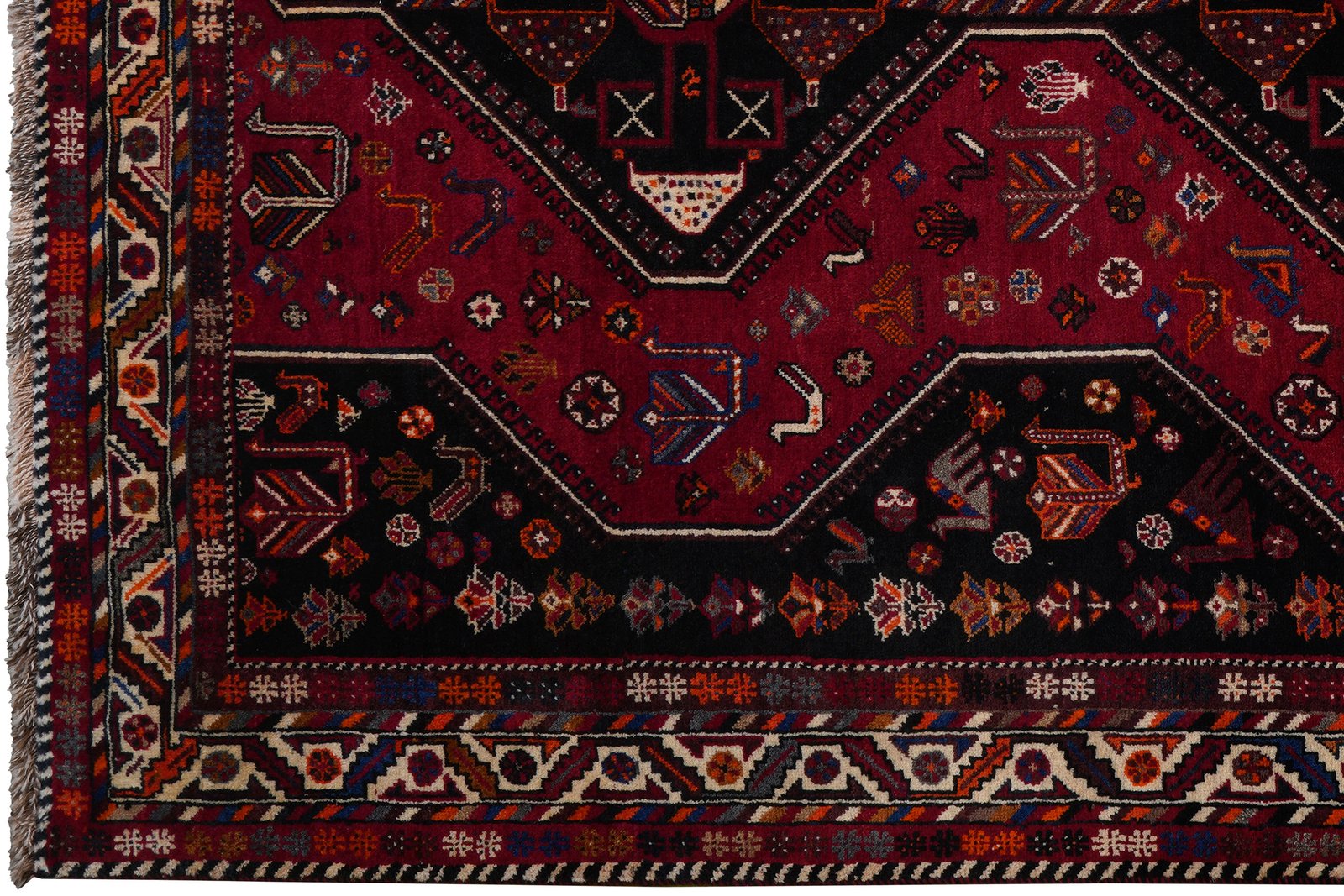 Gashgai — Hand-knotted, 177x268 cm, Red, 100% Virgin Wool | View 3