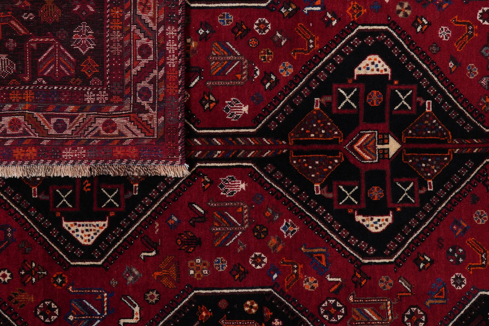 Gashgai — Hand-knotted, 177x268 cm, Red, 100% Virgin Wool | View 7