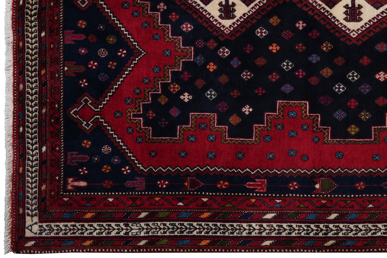 Afshar — Hand-knotted, 164x226 cm, Blue, 100% Virgin Wool | View 3