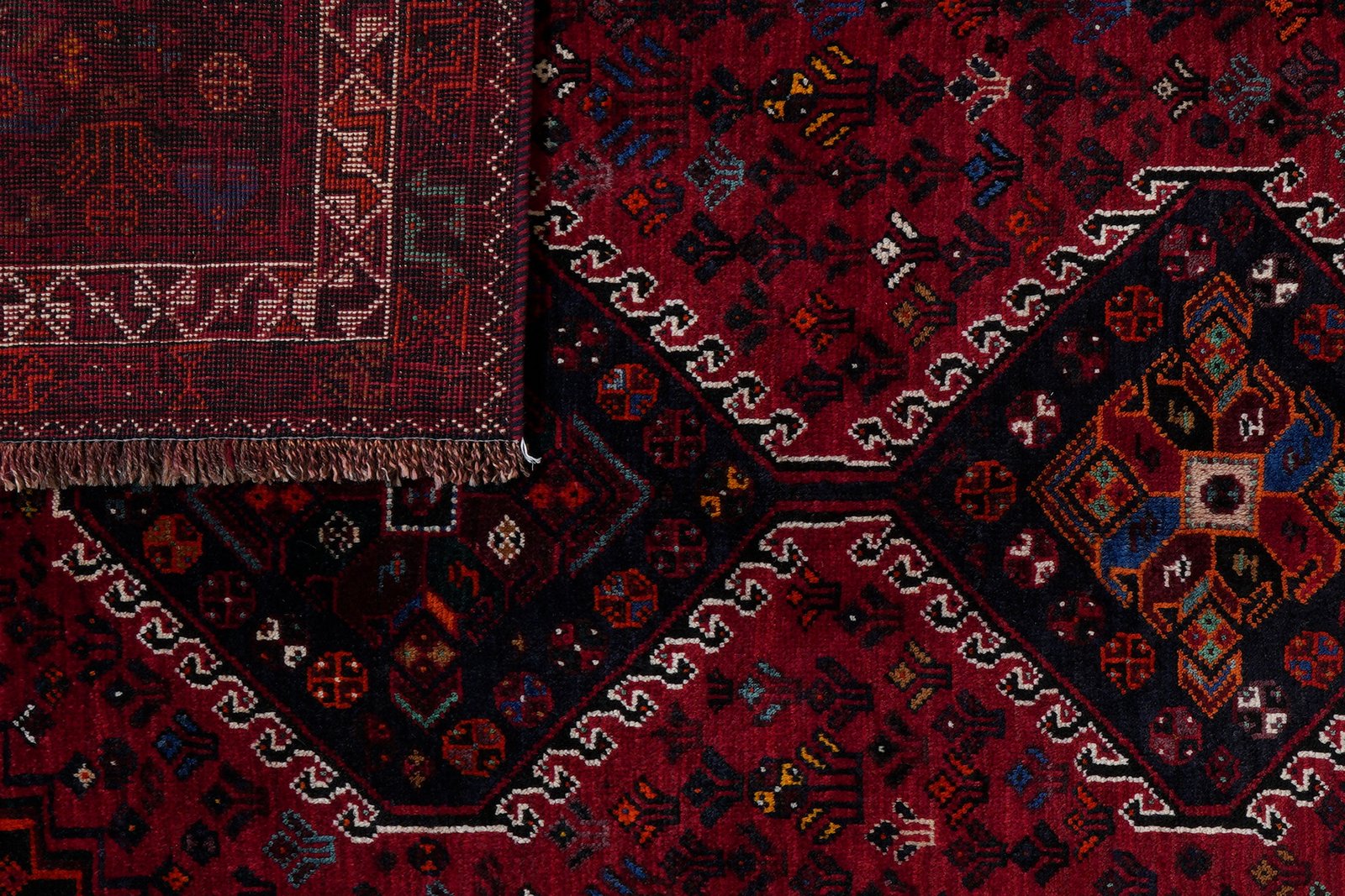 Gashgai — Hand-knotted, 172x255 cm, Red, 100% Virgin Wool | View 7