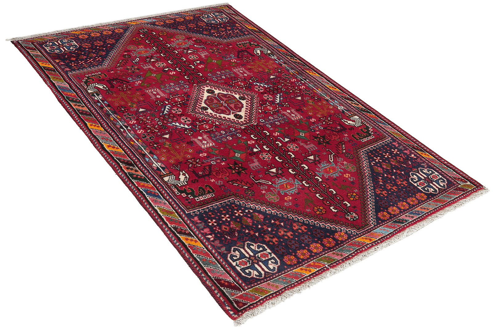 Gashgai — Hand-knotted, 105x172 cm, Red, 100% Virgin Wool | View 4