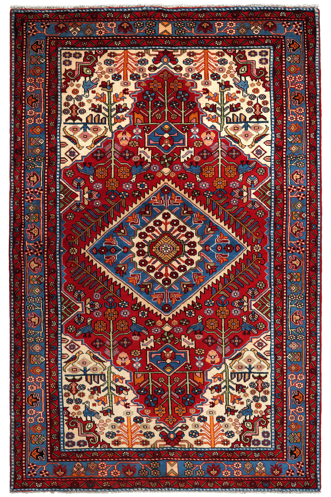 Nahavand — Hand-knotted, 155x241 cm, Red, 100% Virgin Wool | Main view