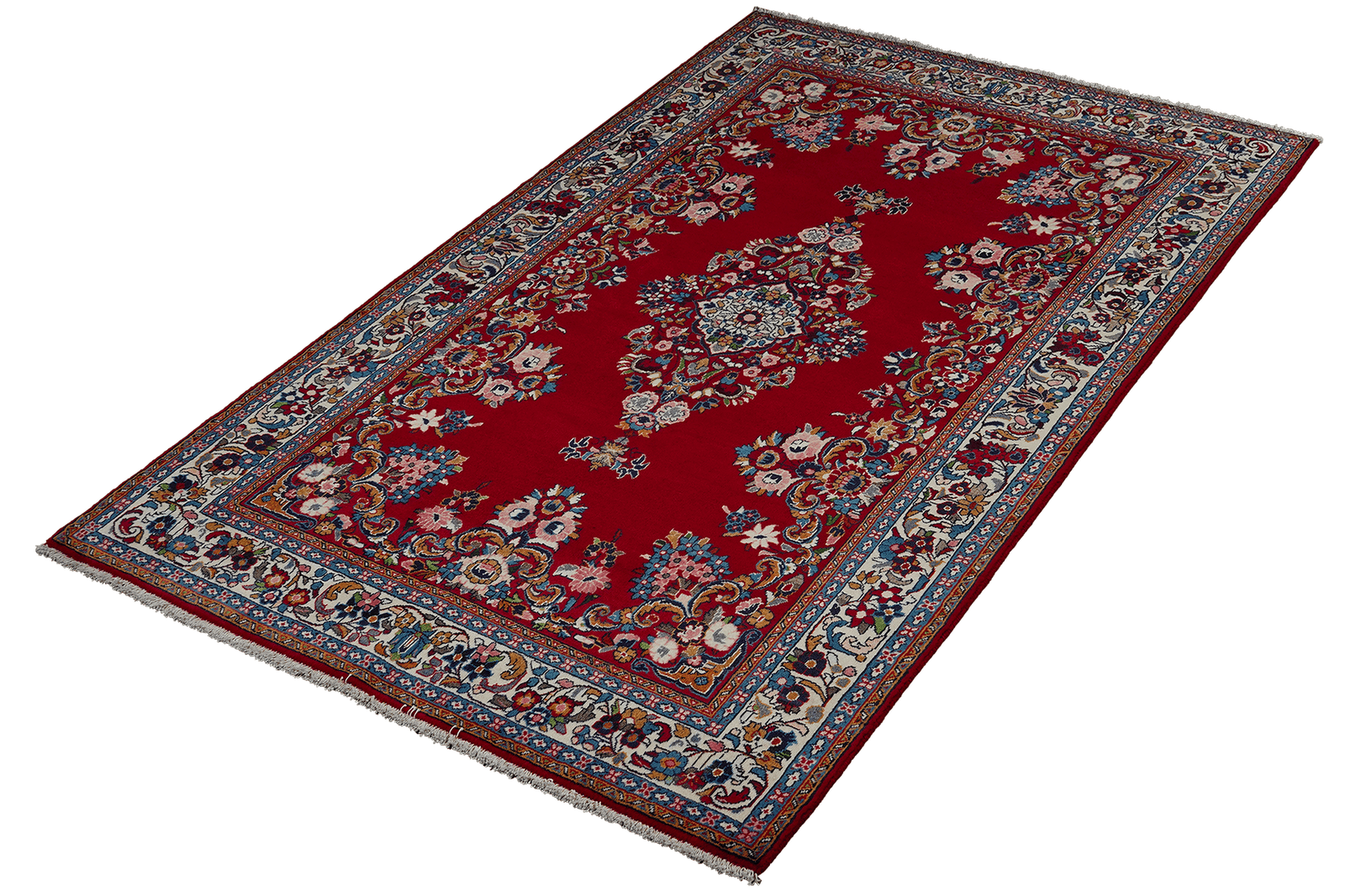 Sarough — Hand-knotted, 134x215 cm, Red, 100% Virgin Wool | View 5