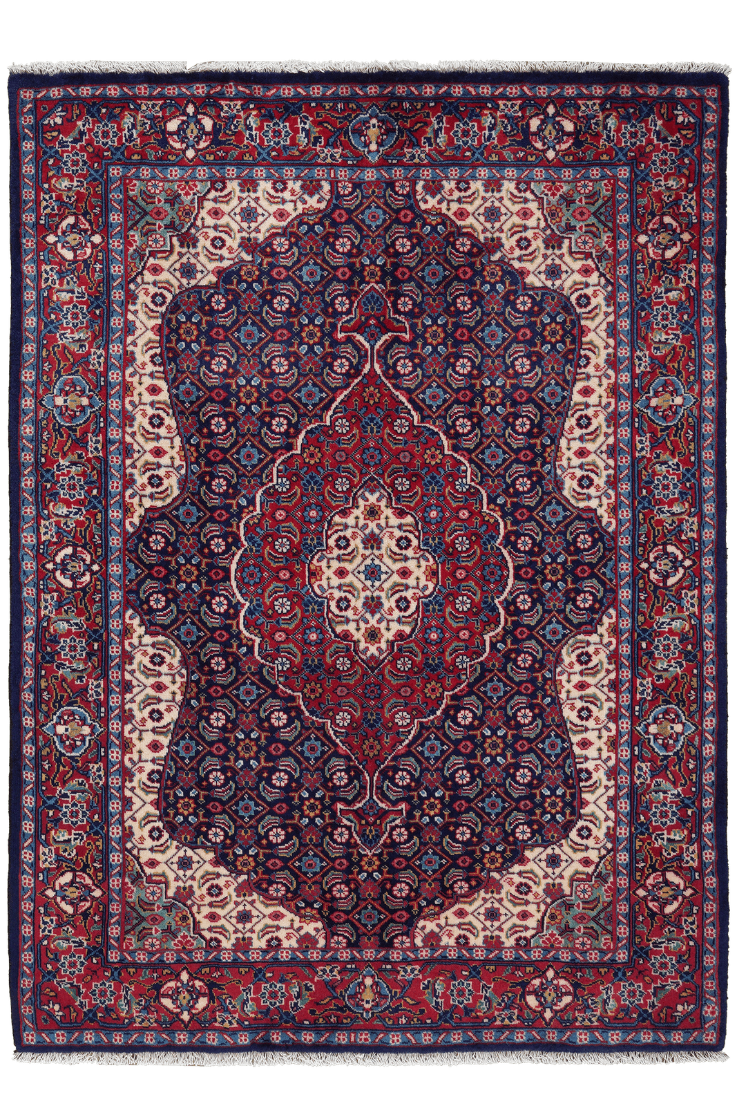 Sarough — Hand-knotted, 106x148 cm, Blue, 100% Virgin Wool | Main view
