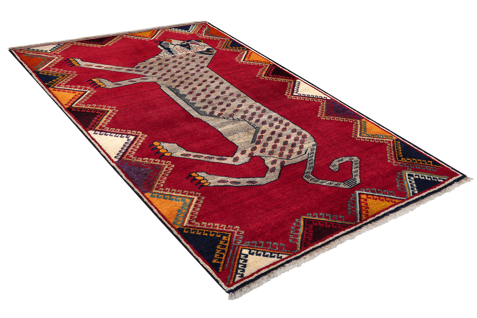 Gashgai — Hand-knotted, 103x180 cm, Red, 100% Virgin Wool | View 4