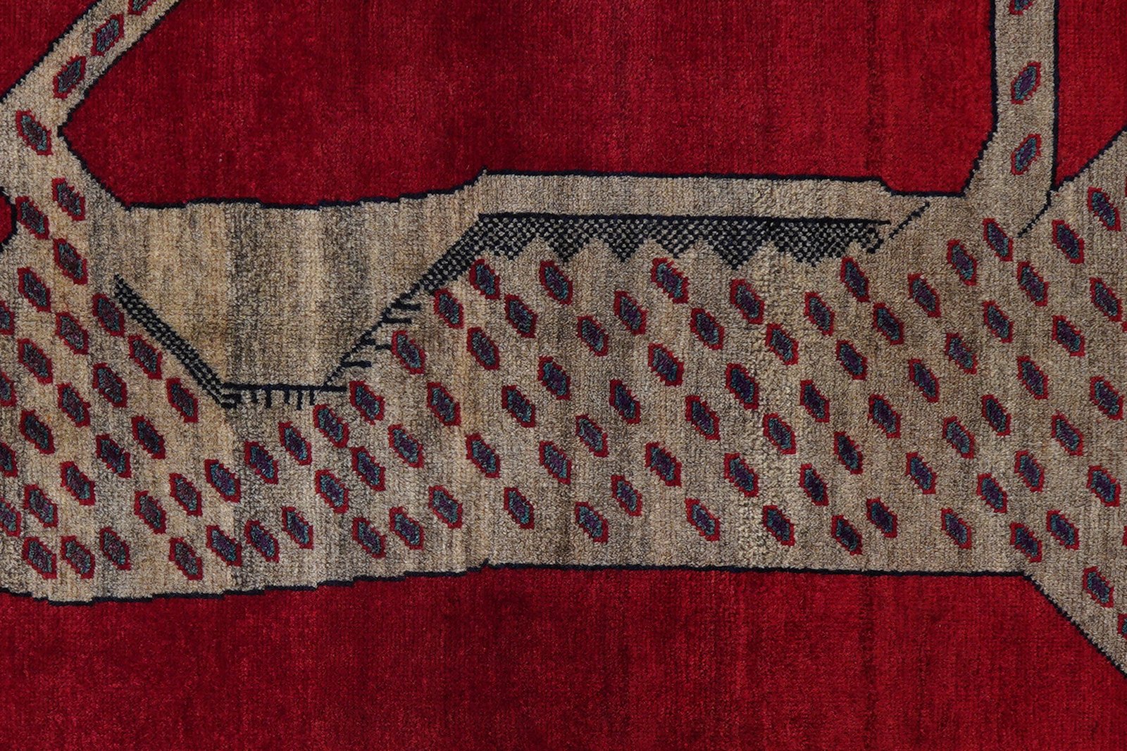 Gashgai — Hand-knotted, 103x180 cm, Red, 100% Virgin Wool | View 6