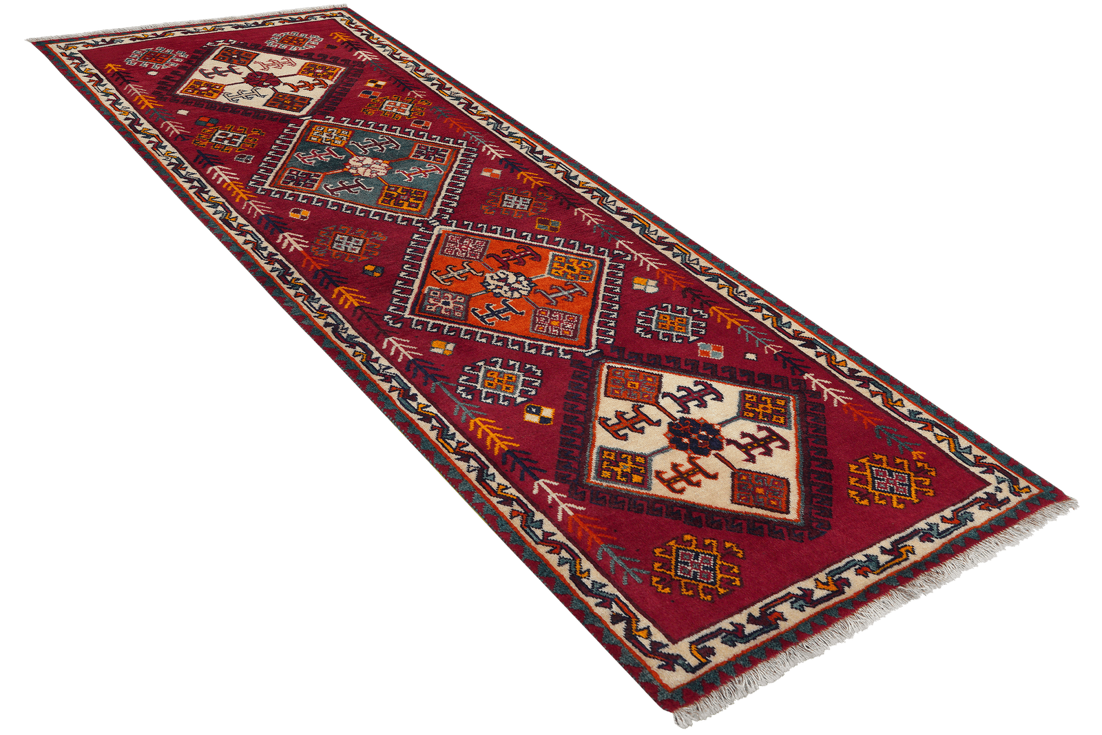 Gashgai — Hand-knotted, 73x190 cm, Red, 100% Virgin Wool | View 4